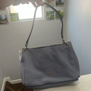 Coach small mia shoulder bag steel blue w/ long crossbody strap inside